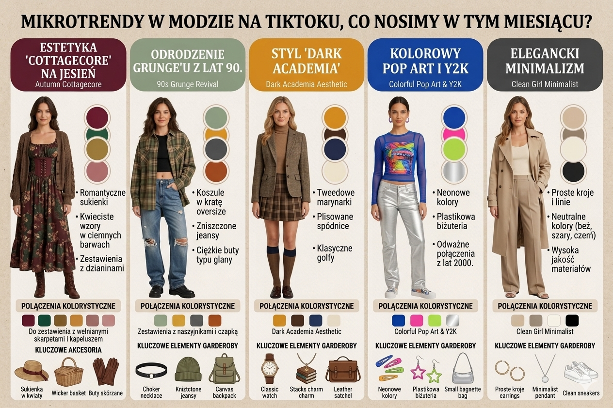 Mikrotrendy w modzie na TikToku, co nosimy w tym miesiącu