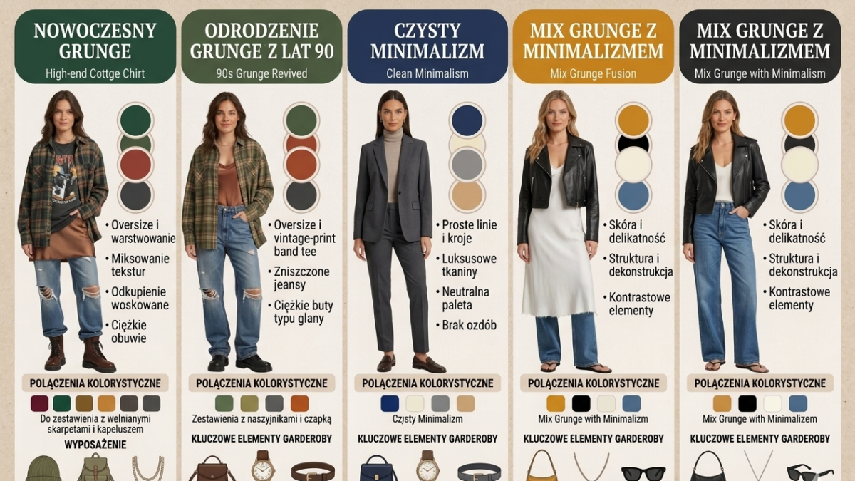 Styl lat 90. w modzie współczesnej, jak nosić grunge i minimalizm